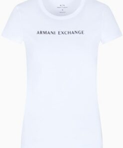 Armani Exchange Damen Short Sleeve Front Bold Logo Lettering Slim Fit T-Shirt (1er Pack)