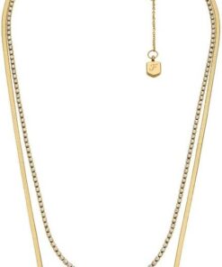 Fossil Ellis Damen Goldfarbene Edelstahl Halskette, JF04939710