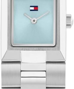 Tommy Hilfiger Damen-Quarzuhr mit Rechteckigem Gehäuse und Edelstahlarmband