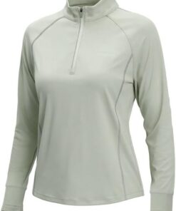 Pioneer Camp UV-Schutz Shirt Damen Langarm UPF 50+ Atmungsaktiv Wandershirt mit Reißverschlusstasche Stehkragen und Daumenlöcher Schnelltrocknendes Laufshirt für Outdoor Trekking Radfahren