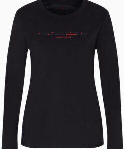 Armani Exchange Damen Long Sleeve Front Multicolor Print Regular Fit Shirt