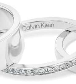 Calvin Klein Kollektion CK TRIO für Damen Set aus 3 Ringen aus Edelstahl mit Kristallen – Erhältlich in Silber oder Gold