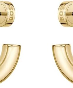 BOSS Jewelry Halskette, Armreif oder Creolen für Damen Kollektion LIVE aus Edelstahl mit Gelbgoldbeschichtung