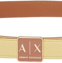 Armani Exchange Damen Sustainable, Reversible, Logo Buckle Plate Belt