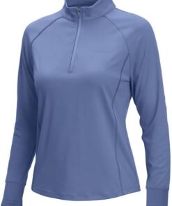 Pioneer Camp UV-Schutz Shirt Damen Langarm UPF 50+ Atmungsaktiv Wandershirt mit Reißverschlusstasche Stehkragen und Daumenlöcher Schnelltrocknendes Laufshirt für Outdoor Trekking Radfahren