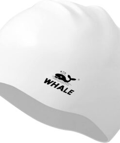 WHALE Extra große Badekappe für Damen und Herren, langlebige Silikon-Badekappe mit Ohrenschutz, Unisex, für Erwachsene, für langes, dickes, lockiges Haar und Dreadlock-Zöpfe, Dauerwellen, Afro-Haar
