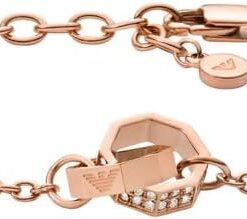 Emporio Armani Damenarmband aus Edelstahl oder Messing mit roségoldenem Karabinerverschluss