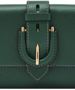 Fossil Women's Harwell Green Leather Crossbody Bag, ZB11001301
