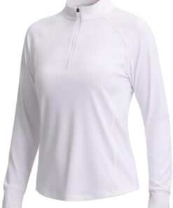 Pioneer Camp UV-Schutz Shirt Damen Langarm UPF 50+ Atmungsaktiv Wandershirt mit Reißverschlusstasche Stehkragen und Daumenlöcher Schnelltrocknendes Laufshirt für Outdoor Trekking Radfahren