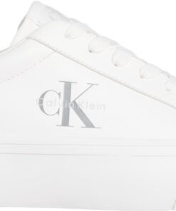 Calvin Klein Damen Vulc Flatf LTH Silver Logo Tag Yw0yw01877Low Top