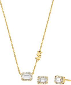 Michael Kors Damen-Schmuckset aus Halbedelstein mit Halskette und Ohrringen