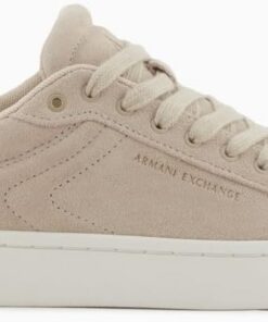 Armani Exchange Damen London, Leather, Gold Logo Sneaker