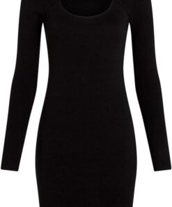 Karl Lagerfeld Jeans Damen Cut Out Knit Dress