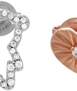 Emporio Armani Damen Ohrringe aus Edelstahl oder Halbedelsteinen mit Push-Back-Verschluss, Silber und Roségoldtöne