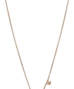 Emporio Armani Damen Halskette aus Messing mit Karabinerverschluss in Roségold