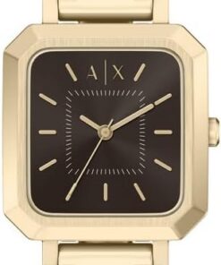 Armani Exchange Damen 27MM Goldfarbene Edelstahl Uhr, AX5738