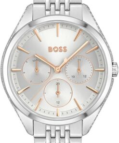 BOSS Multi Zifferblatt Quarz Uhr für Damen Kollektion SAYA mit Silbernes Edelstahlarmband - 1502640