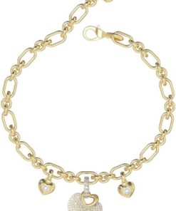 Guess Damen-Armband Crazy in Love, goldfarben, Talla única, Edelstahl, Kein Edelstein