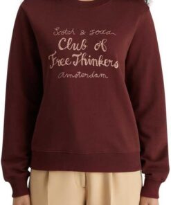 Scotch & Soda Damen Chest Artwork Fitted Sweatshirt Sweatshirt