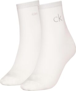 Calvin Klein Damen Shiny Logo Sock (2er Pack)
