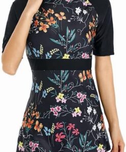 Kurzarm-Badeanzug Bescheidene Badebekleidung für Frauen Bescheidener Badeanzug Rash Guard Surfanzug Beachwear Burkini