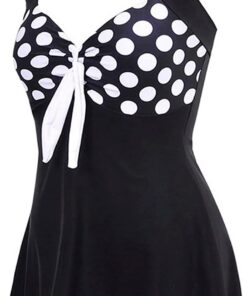 Damen Neckholder Push up BadekleidFigurformender Bunt Badeanzug mit Röckchen Bauchweg Einteiliger Badekleid