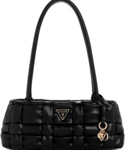 GUESS Damen Marion Shoulder Satchel Ordner, Schwarz