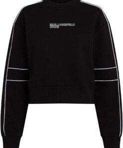 Karl Lagerfeld Jeans Damen Relaxed Crop Piping Sweatshirt