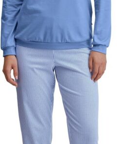 CALIDA Graphic Nights Pyjama Damen | weich und atmungsaktiv, geschmeidiger Single Jersey, klassischer Schnitt für hohen Schlafkomfort, elastischer Hosenbund