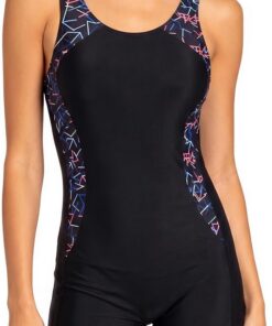Vicloon Badeanzug Damen Sport Bauchweg Bademode Badeanzüge, Sport Badeanzug mit Herausnehmbaren Cups, Sexy Einteilige Swimsuit mit Breite Schultergurte, Bauchkontrolle EIN Stück Badeanzug Racerback