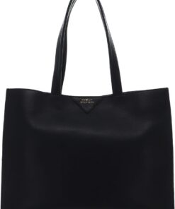 Tommy Hilfiger Leder Schultertasche Pushlock Leather Tote Black schwarz