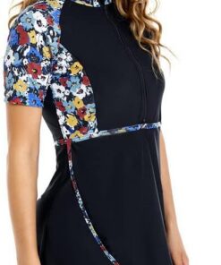 Kurzarm-Badeanzug Bescheidene Badebekleidung für Frauen Bescheidener Badeanzug Rash Guard Surfanzug Beachwear Burkini