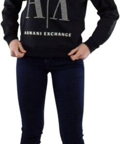 Armani Exchange Damen Studded Icon Sweatshirt Sweatshirt (1er Pack)