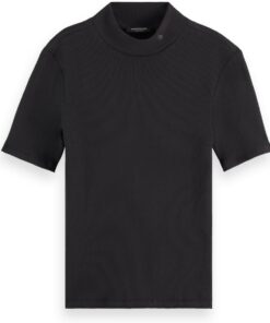 Scotch & Soda Damen Rib Mock Neck T-Shirt (1er Pack)