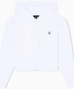 Armani Exchange Damen Icon Project, Small Logo Embroidery, Cropped Fit Sweatshirt (1er Pack)