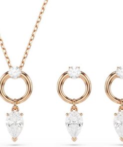 Swarovski Mesmera-Set, Birnengröße, Rundgröße, Weiß, Roségold-Ton
