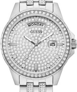 Guess Lady Comet Damen Armbanduhr, Edelstahl, 38 mm, Edelstahlarmband, Silber, 3 bar, Zifferblatt: Silber, Datumsanzeige, GW0254L1 SP