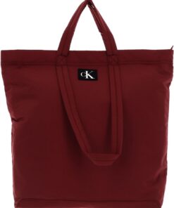 Calvin Klein Damen City Nylon Large Zip Tote Bag, Red, Einheitsgröße, rot., Tek Beden, Lässig