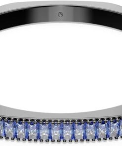 Matrix-Armband, Baguette-Größe, Blau, Rutheniumbad, Medium, Kristall, Cubic Zirkonia