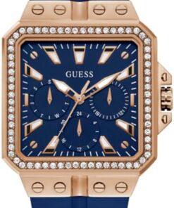 GUESS Damen Analog Quarz Uhr mit Silikon Armband GW0618L2