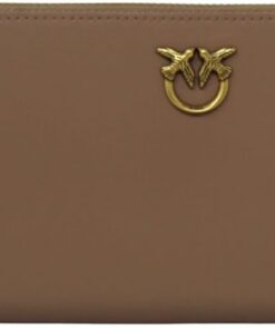 PINKO Damen Ryder Zip Around Kalbsleder Seide Reisezubehör-Brieftasche