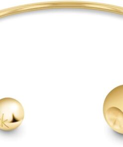 Calvin Klein Offenes Bangles Armband für Damen Kollektion SCULPTURAL BUBBLES in Gelbgold - 35000787