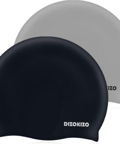 2pcs Hohe Elastizität Silikon-Schwimmkappe für Frauen und Männer, Bequeme rutschfeste Schwimmmützen für Lange und Kurze Haare, Langlebige wasserdichte Schwimmmützen für Erwachsene