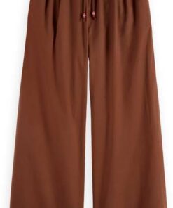 Scotch & Soda Damen Casual Pants Cotton Voile High-Rise Wide-Leg Pull On Pants