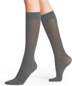 FALKE Damen Pure Matt 50 DEN Kniestrümpfe feines weiches nachhaltiges Material halb blickdicht matt reißfest druckfreier Komfortbund verstärkte Fußspitze und feine Naht 1 Paar