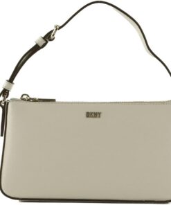 DKNY Leder Umhängetasche Handtasche Bryant Park Tz Demi Crossbody Bag Pebble hellgrau