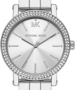 Michael Kors Damen-Armbanduhr Corey Quarz 3 Zeiger mit Armband aus Legierung oder Leder