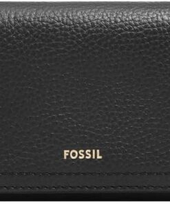 Fossil Women's Logan Black Leather Trifold Wallet, SL10067001