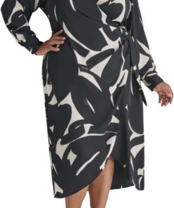 DKNY Damen L/S Pleated A-line Dress Dress