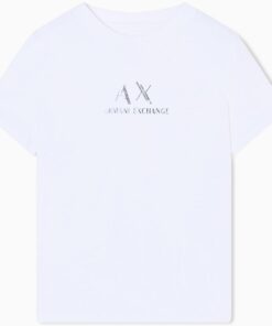 Armani Exchange Damen Regular Boxy Chest Logo Tee T-Shirt